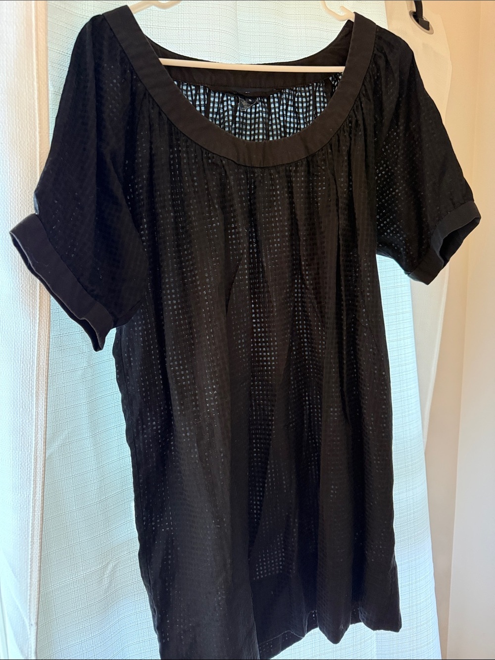 French Connection Black Eyelet Mini Dress